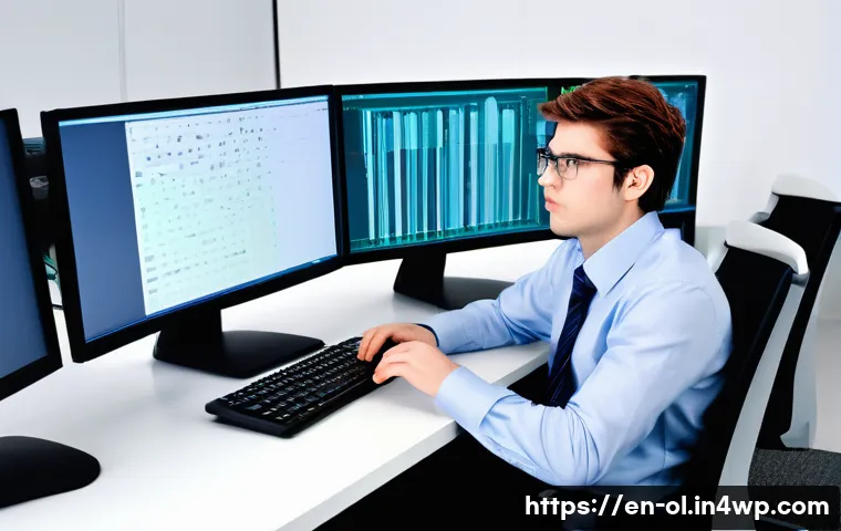 생태적 인터페이스 디자인 원칙 - **Prompt:** A young professional, appearing frustrated yet determined, sits at a desk in a contempor...