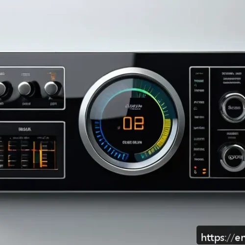 생태적 인터페이스의 사용자 경험 툴 - A futuristic control panel interface designed with ecological interface design principles, featuring...