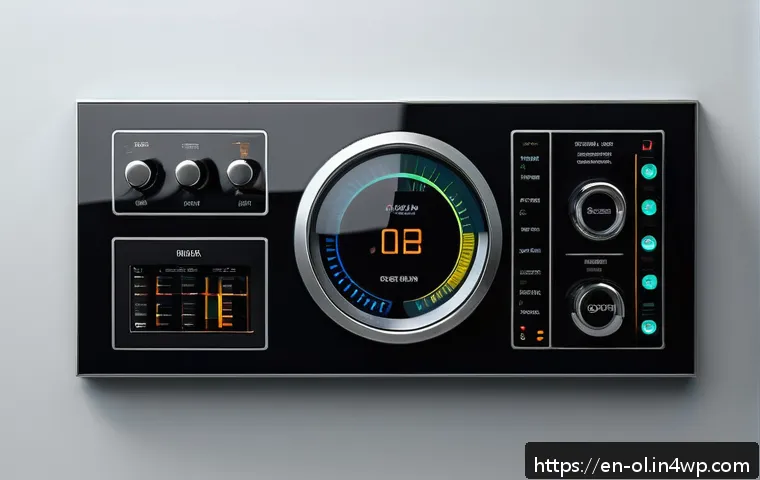 생태적 인터페이스의 사용자 경험 툴 - A futuristic control panel interface designed with ecological interface design principles, featuring...